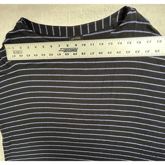 J. Jill Wearever Womens 2X Striped Rayon Stretch Pullover Tunic Top Black Purple - Picture 6 of 8